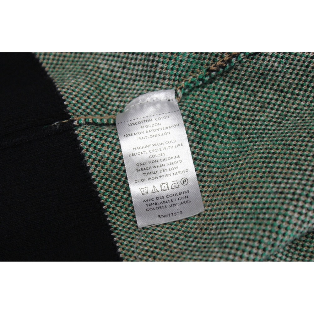 Ann Taylor Factory Retro Multi Check Puff 3/4 Sleeve Mock Neck Sweater Women's M - Picture 11 of 12
